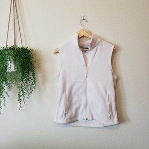 Columbia White Fleece Zip Up Vest